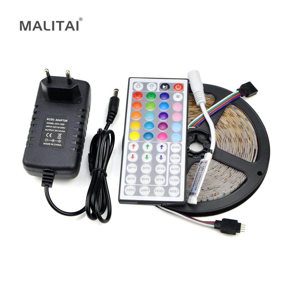 

5M 300LED Non- Waterproof RGB LED Strip Light 2835 DC 12V Flexible Light String Ribbon Tape Home Decoration lamp 60leds/m