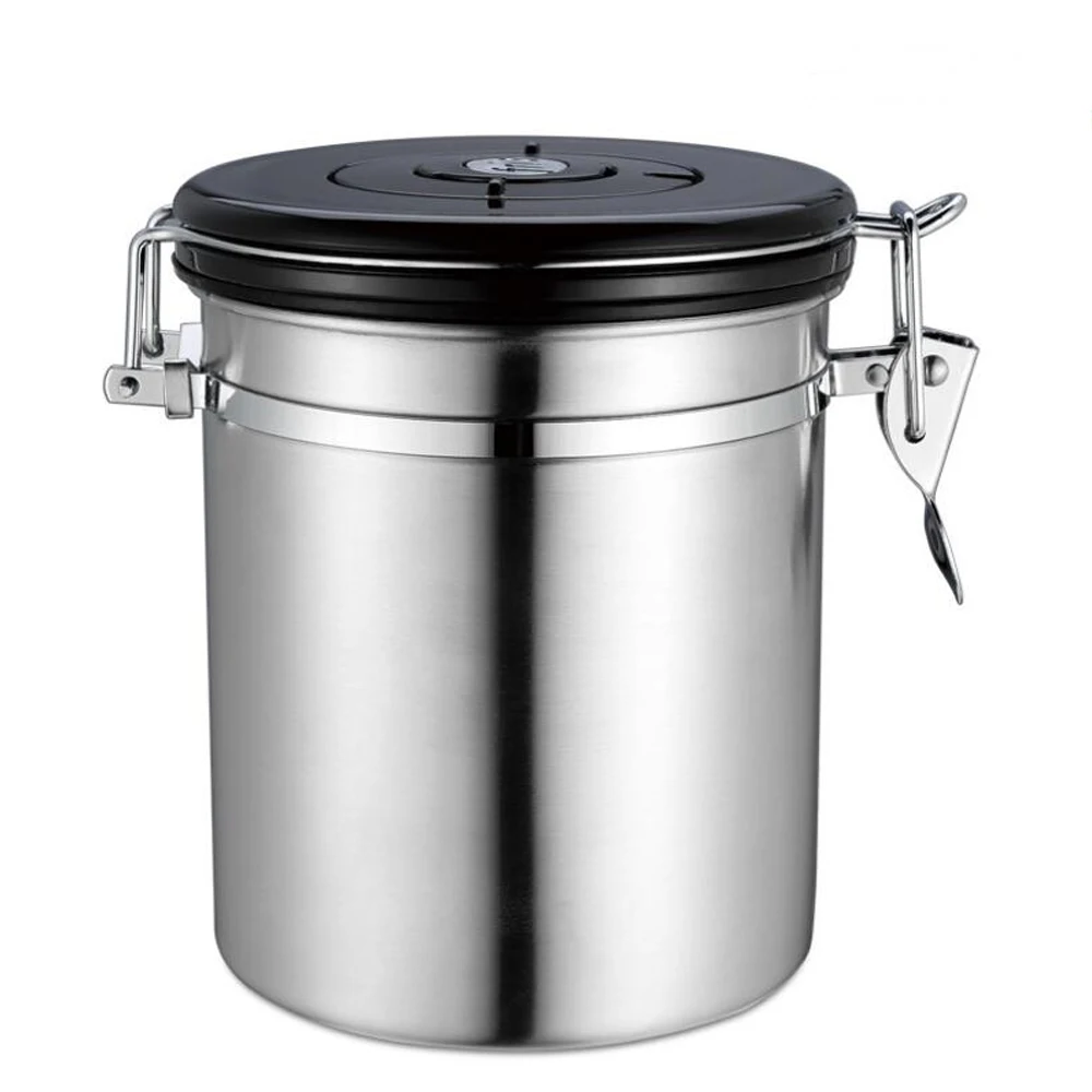 Sealed Coffee Bean Cans Stainless steel sealed tank with exhaust valve tea pot Can Be Used With Silver Exhaust Valve Sealed tank (3)