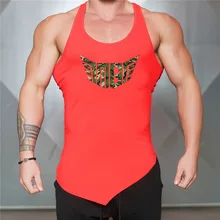 Европа и американский Лето спортивный жилет для бега для мужчин хлопок нерегулярные подол дна Тонкий жилет с принтом