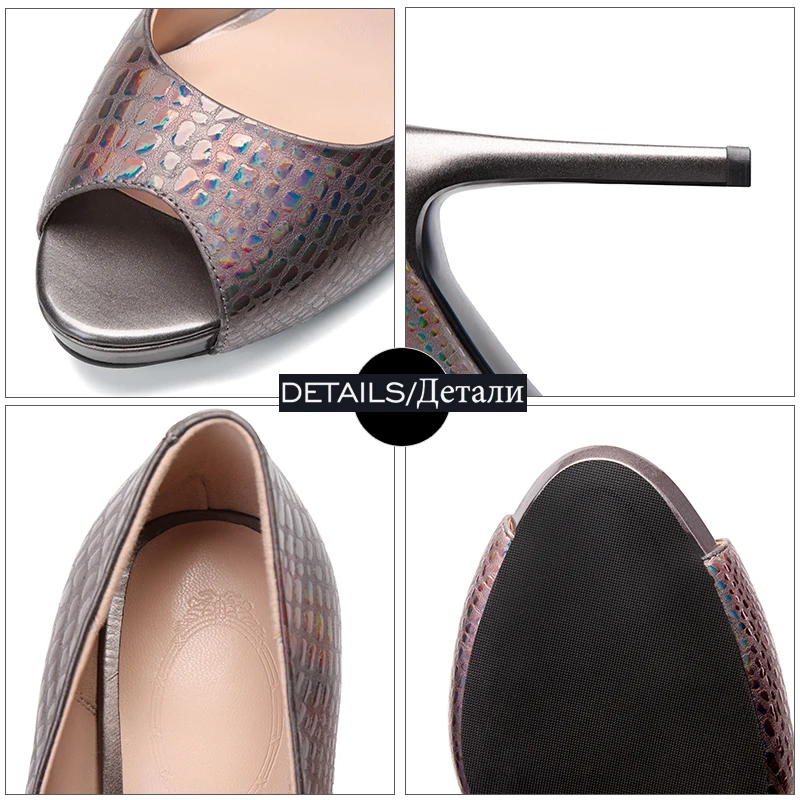 Alto 2019 Peep Relieve Cuero Zapatos De Primavera gun Negro Vaca Tacón Mujer Wetkiss Toe plata Bombas Mujeres Fiesta En Baja Color Calzado Plataforma SZUXnv