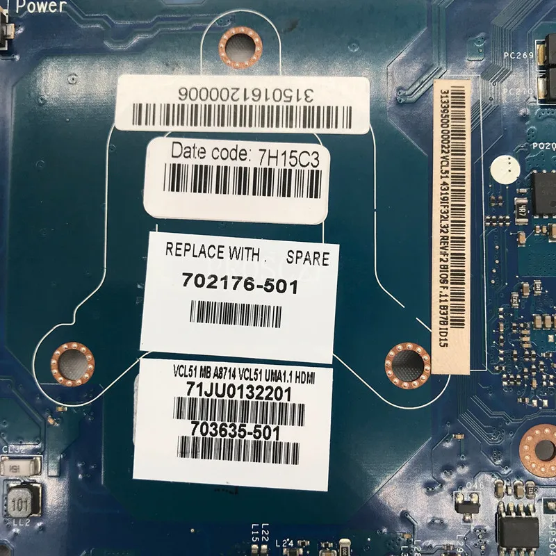 Бесплатная доставка материнской платы для ноутбука M6 1000 702176 501 703635 QCL51 LA 8714P DDR3 100%
