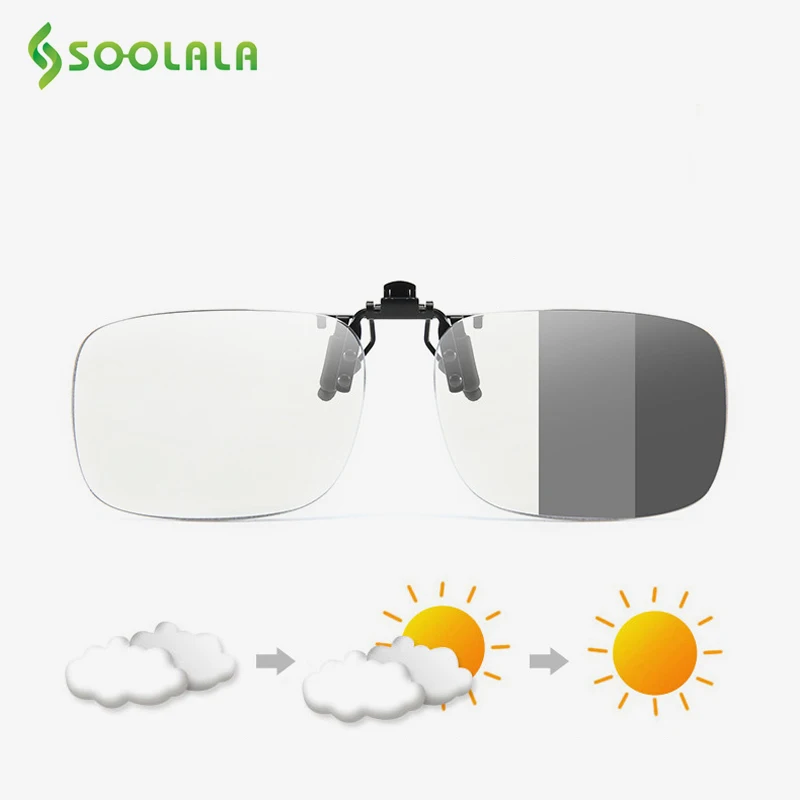 Мужские и женские очки для чтения SOOLALA многофокусный флип клип фотохромные с