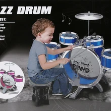Большой Большие размеры Джаз Барабаны комплект со стулом Музыкальные Развивающие игрушки инструмент для детей