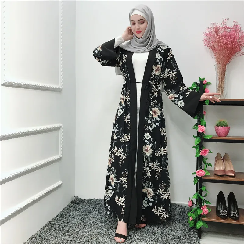 Летнее кимоно Рамадан абайя халат Дубай, Турция хиджаб мусульманское платье Кафтан Абая для женщин джайлбаб кафтан Elbise Исламская одежда