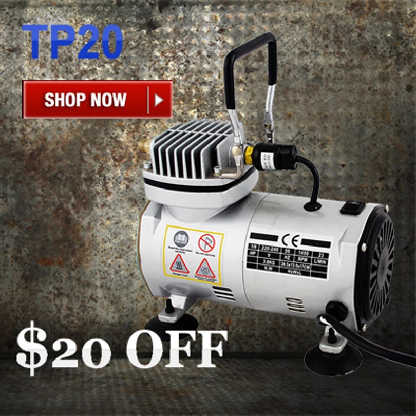 

Mini Air Compressor TC-20 Portable Airbrush Compressor Body Paint Temporary Tattoo Nail Art 220V