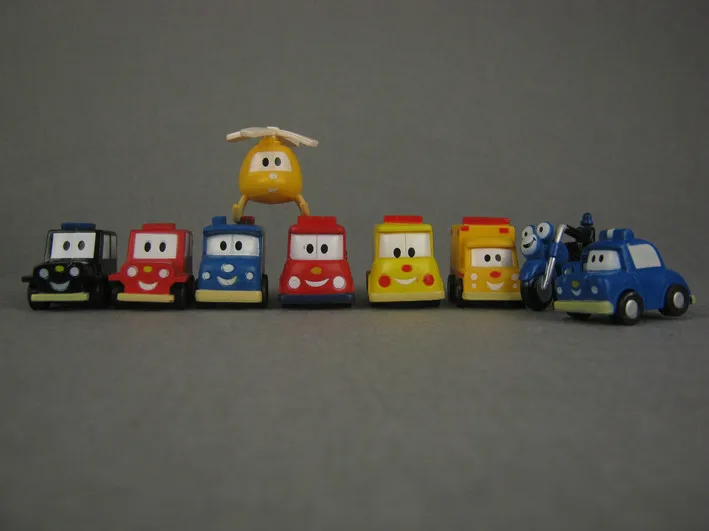 

PVC mini cartoon truck figure hand-done Set Toy Playset/Cake Topper Figurines of 9pcs/set