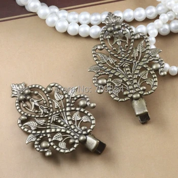 

45*38mm filigree hair clip bobby pin antique bronze plated---50pcs/lot