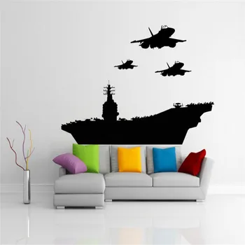 

Aircraft Cool Silhouette Wall Decals American Fighters Jets Plane Morden Military Wall Sticker Home Cool Decor Vinyl Mural