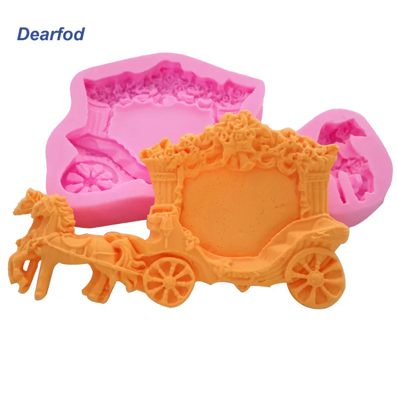 

18051105 Horse Carriage Sugar Craft Mold Cake Brim Decoration Silicone Fondant Mold Chocolate Mold Cake DIY Tool