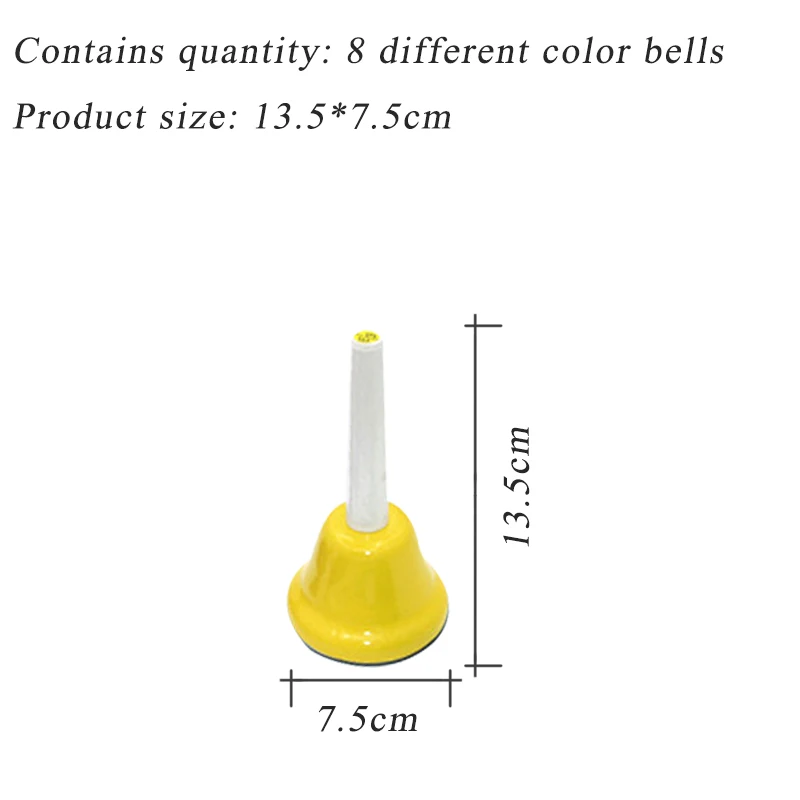Колокольчик 8 нот ручной Колокольчик металлический цветной Orff Дети Малыш музыкальная игрушка ударный инструмент OF11