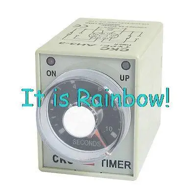 

Free Shipping 380V AC 10sec 0-10s DPDT 8 Pin 8P Terminals Delay Timer Time Relay AH3-3