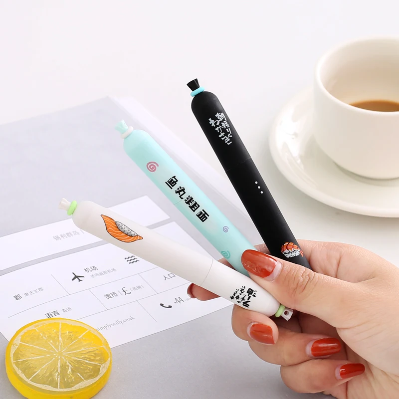 Креативная гелевая ручка в форме колбасы 0,5 мм черная ручка, углеродная ручка милые студенческие канцелярские принадлежности для офиса и обучения