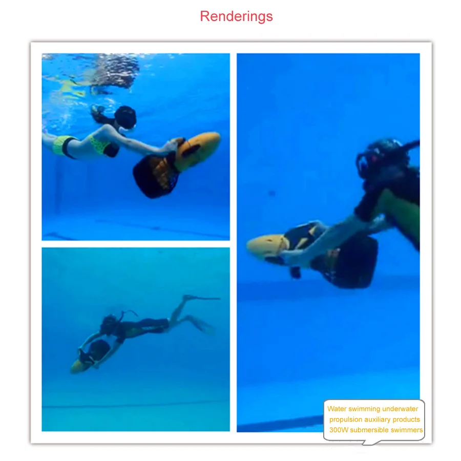 Электрический подводный скутер морская вода двойной скоростной пропеллер дайвинг бассейн скутер воды 1 комплект водонепроницаемый спортивный инвентарь 300 Вт
