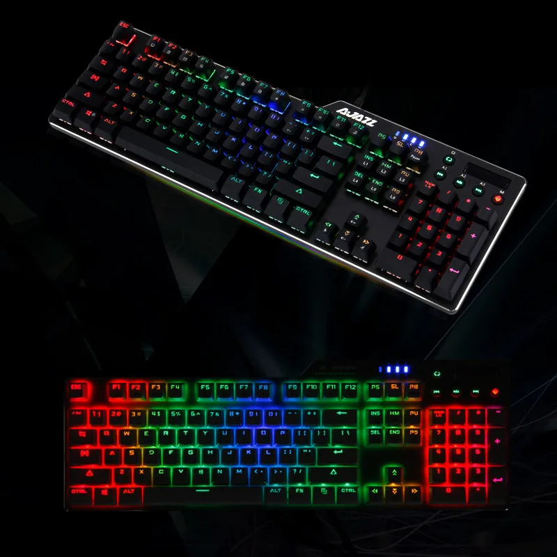 

VOBERRY Ajazz AK35i RGB Wired Game Green-Shaft Mechanical Keyboard With Backlight Alloy Electronic Sports Professional Keyboard