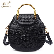 Модные женские сумки-мессенджеры из натуральной кожи, женская сумка на плечо с металлической ручкой и рисунком головы крокодила, роскошная сумка с ручкой