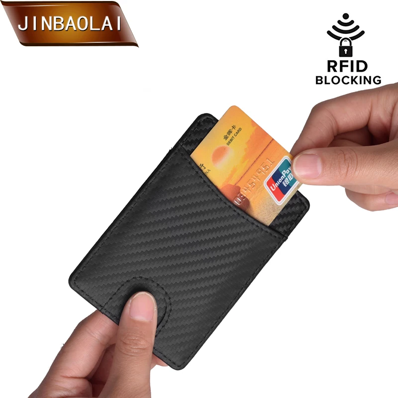 JINBAOLAI RFID кошелек, кредитный держатель для карт, кошелек, тонкая защита, блокировка, натуральная кожа, чехол, Женский кошелек, мужской кошелек