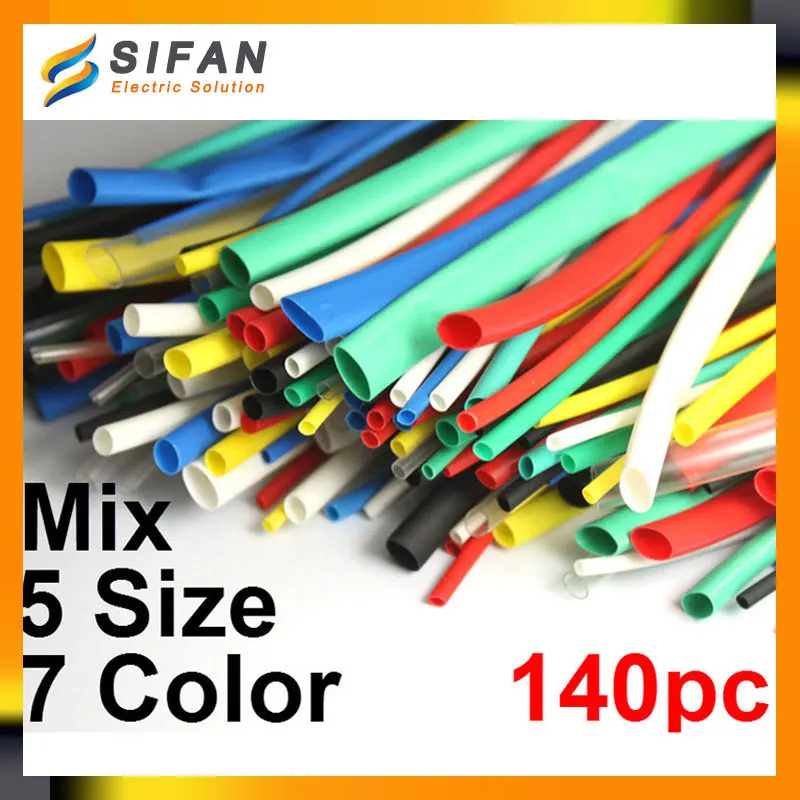 140PCS Heat Shrink Tubing Tube Sleeving Wrap Wire Cable Kit CGKCH153cable sleeving kitwire
