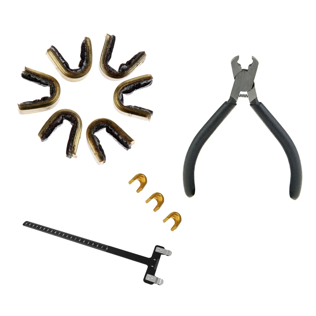 9pcs Archery Bowstring Nocking Points Set + Nocks Pliers + T Bow Square Archery Accessories Hunting T Bow Square Ruler Tool