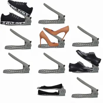 

10PCs Adjustable Shoe Organizer Double-layer Shoe Rack Practical Shoes Stand Organizer Home Space Saver Quality Storage Holder 7