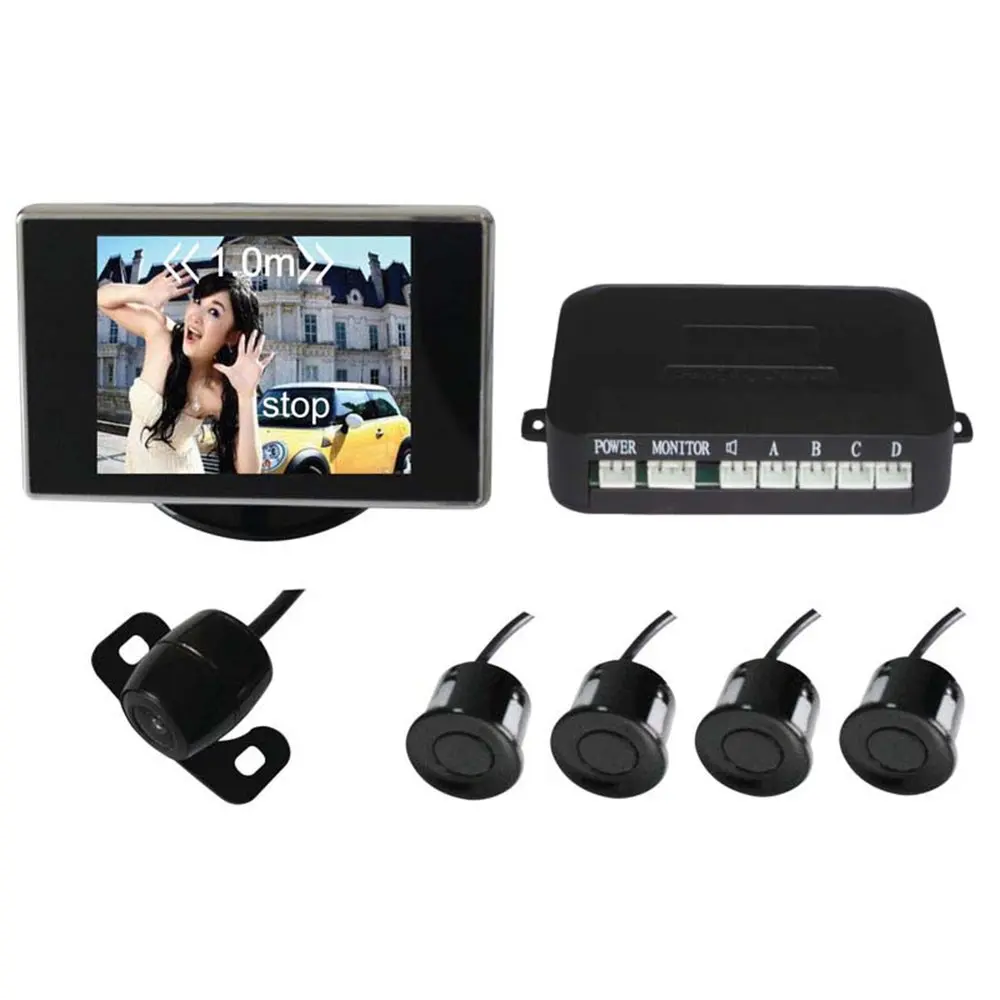 

General PZ602-C Car Reverse Assistance Radar Rearview Parking Sensors HD Display Monitor Night Vision Camera Sound Alert System