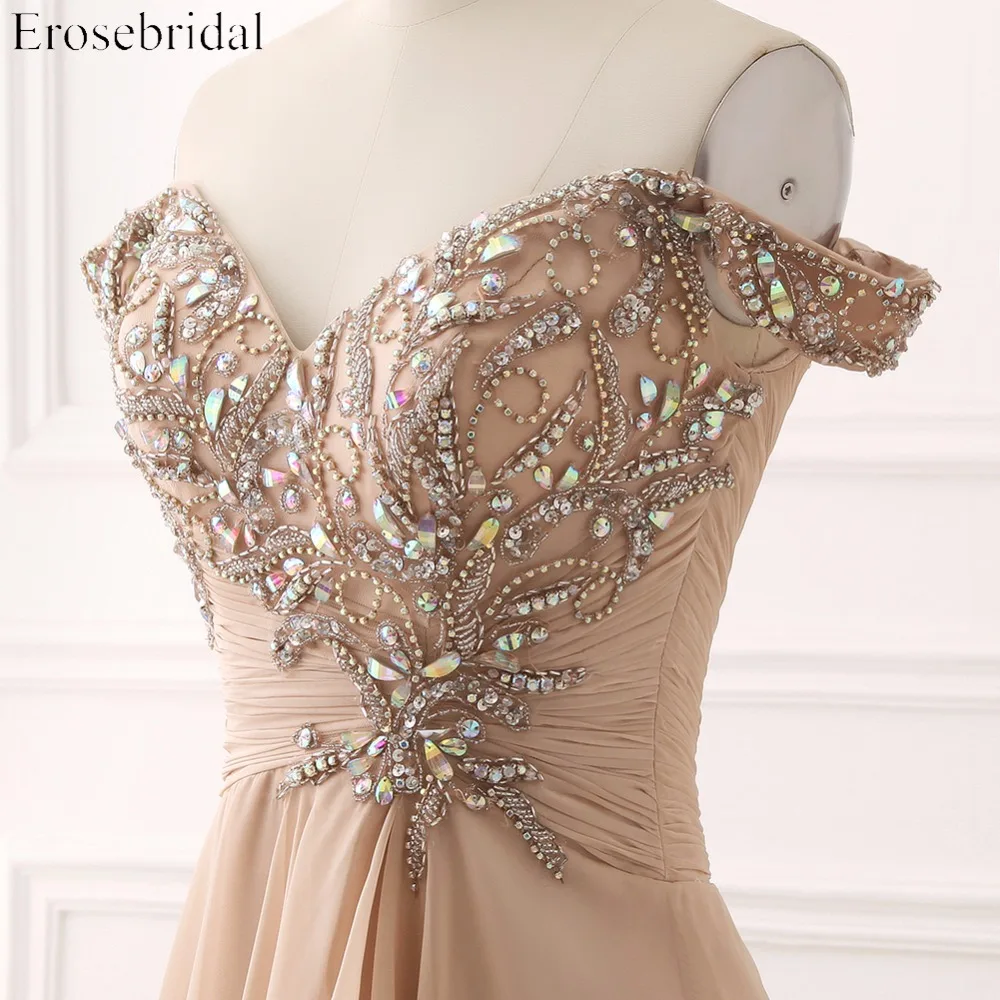 Элегантное Вечернее Платье С v-образным вырезом и бисером, шифоновое вечернее платье с блестками и коротким рукавом YY009