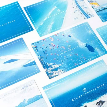 

30pcs blue From Rio de Janeiro style card multi-use as Scrapbooking party invitation DIY gift card message card postcard