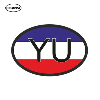 

HotMeiNi Car Accessories 3D Car Sticker Yugoslavia Country Code Oval With Yugoslavian Flag Decal Windows Doors Bumper 13x8.8cm