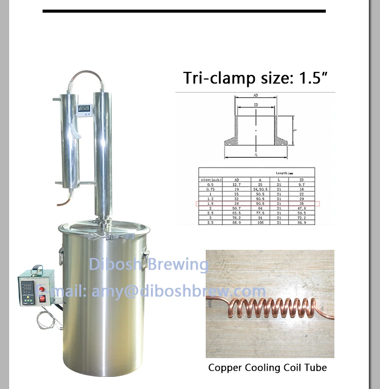 Бытовой дистиллятор эфирных масел розы воды экстратор Самогонный дистиллятор контроль температуры водки виски бренди дистиллятор