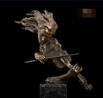 

24 Abstract Art Sculpture Bronze Copper Marble Playing a violin Statue Figurine