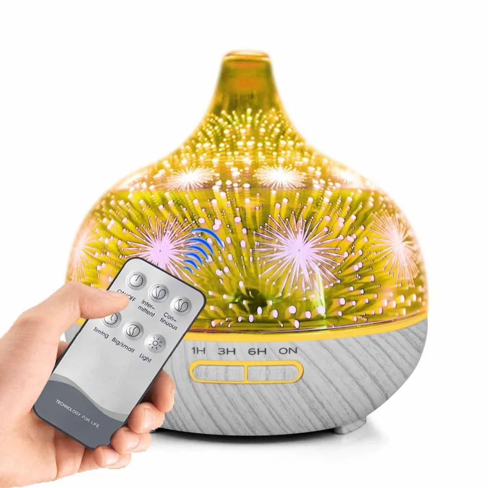

.ITAS33001Fragran Humidifier with 7 LED lights Changing Ultrasonic Remote-control Waterless Auto Shut-off for Home Office Car