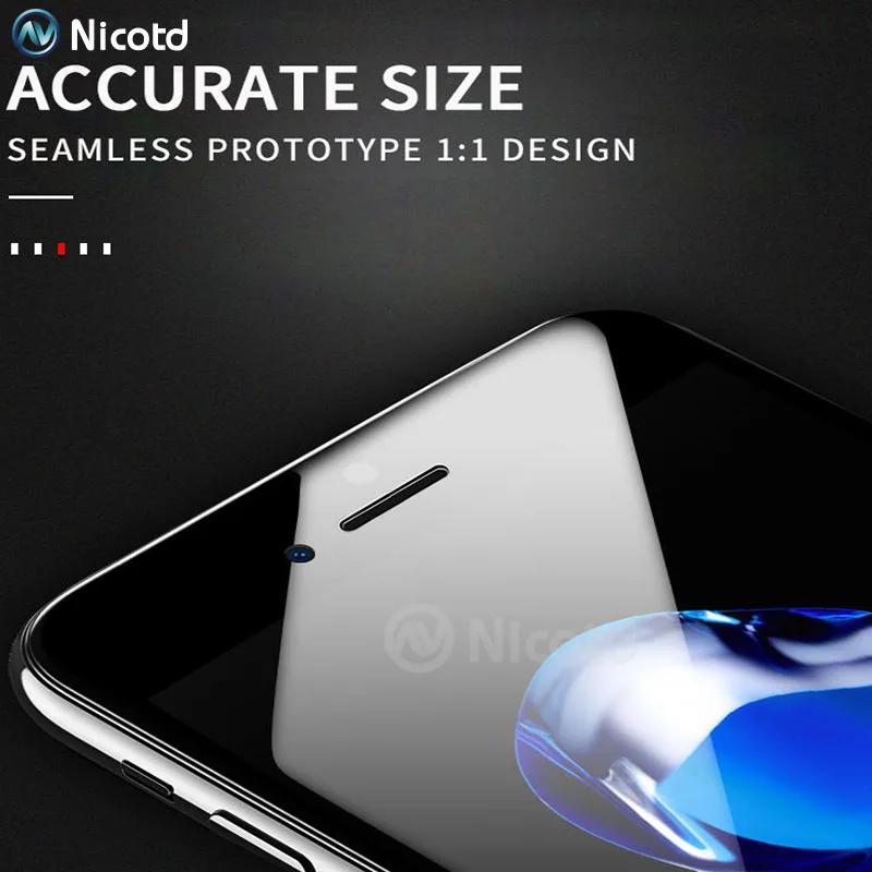 Nicotd 9D Volle Abdeckung Gehärtetem Glas Für iPhone 8 6 s 6 Plus Screen Protector für iPhone XS MA