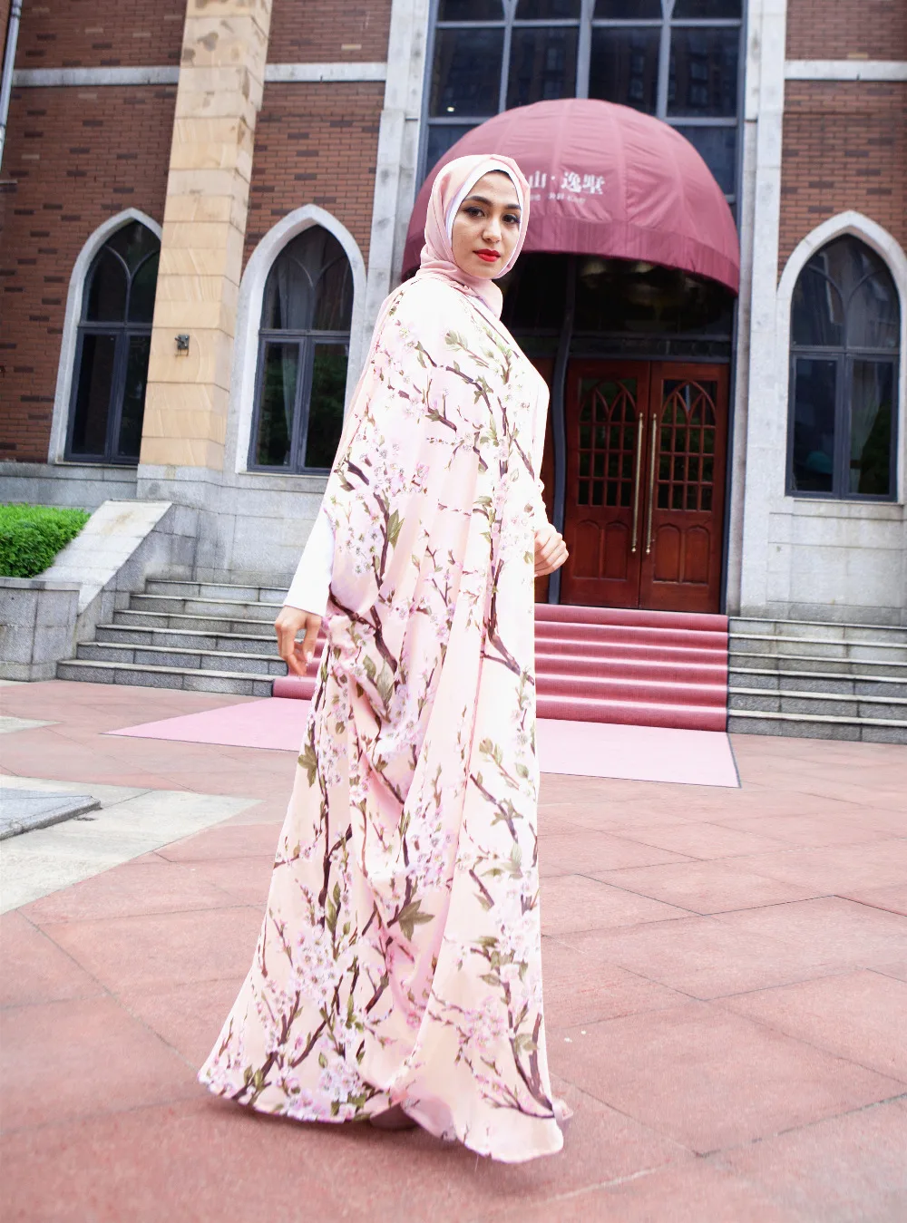 Повседневное мусульманское платье макси с принтом «абайя», кардиган с рукавами «летучая мышь», длинное платье, праздничные вечерние платья «Рамадан», мусульманская одежда