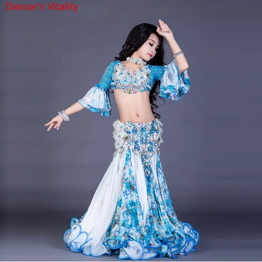 

2018 Custom Made Upscale Belly Dance Child Girl Kids Belly Dance Costume Professional Girl Belly Dance Advanced Diamond Dress
