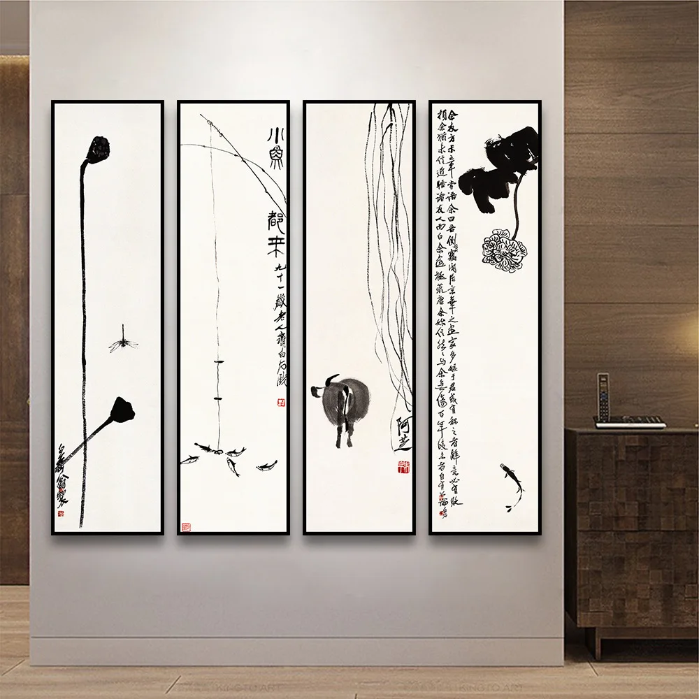 Китайские современные картины QiBaishi's Zen картина маслом китайская