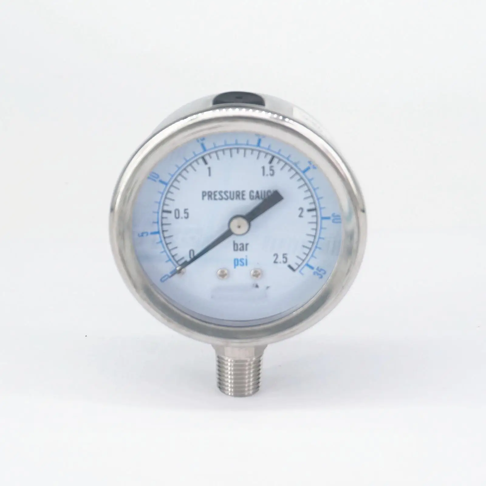 

0-2.5bar 1/4" BSPT Male 60mm Dial Pressure Gauge 304 Stainless Bar PSI N2 Steam Brewing Pneumatic Gas Water Fuel