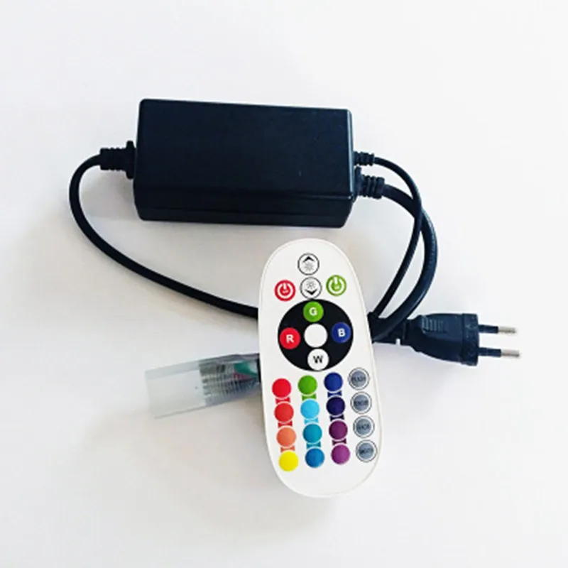 

AC 220V RGB 5050/3528 Led Strip Controller 24 Keys Wireless IR Remote Control Dimmer Wire Control 16 colors Controler