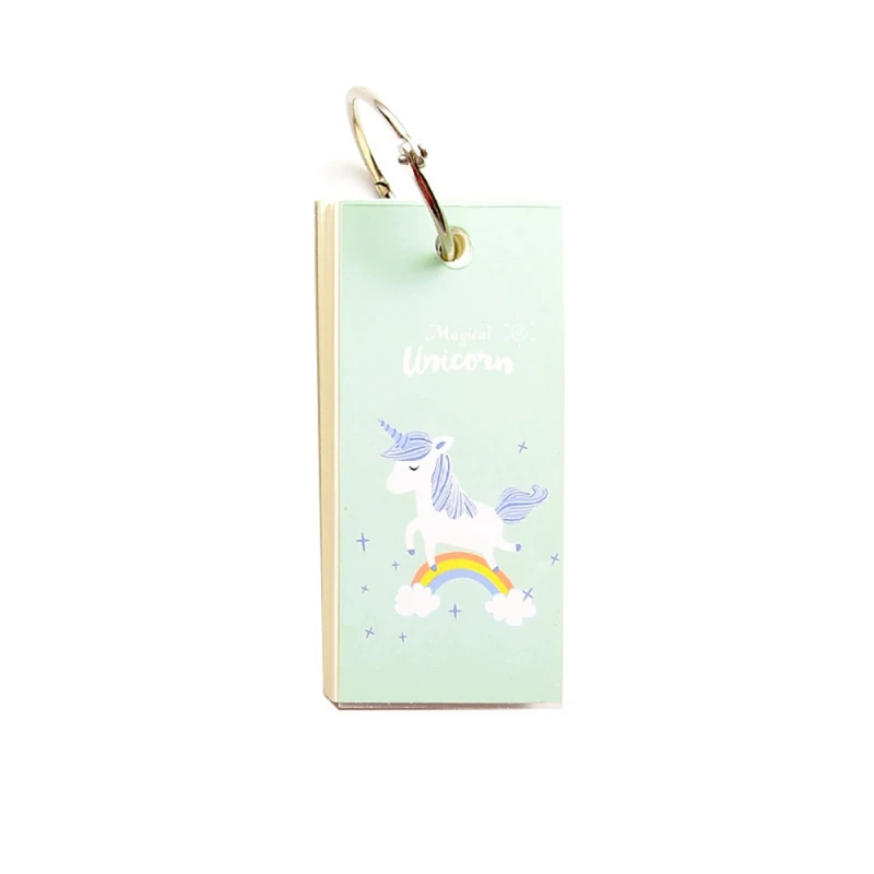 

Cartoon Pattern Binder Ring Easy Flip Flash Cards Study Memo Pads DIY Stationery pocket portable note book