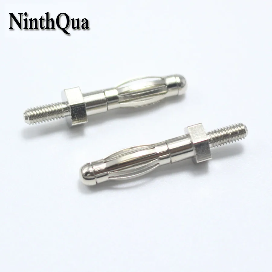 

10pcs 4mm Banana Plug with Thread 3mm for Panel Mount M3 Bolt Fitted Uninsulated Plugs Adaptor Connector