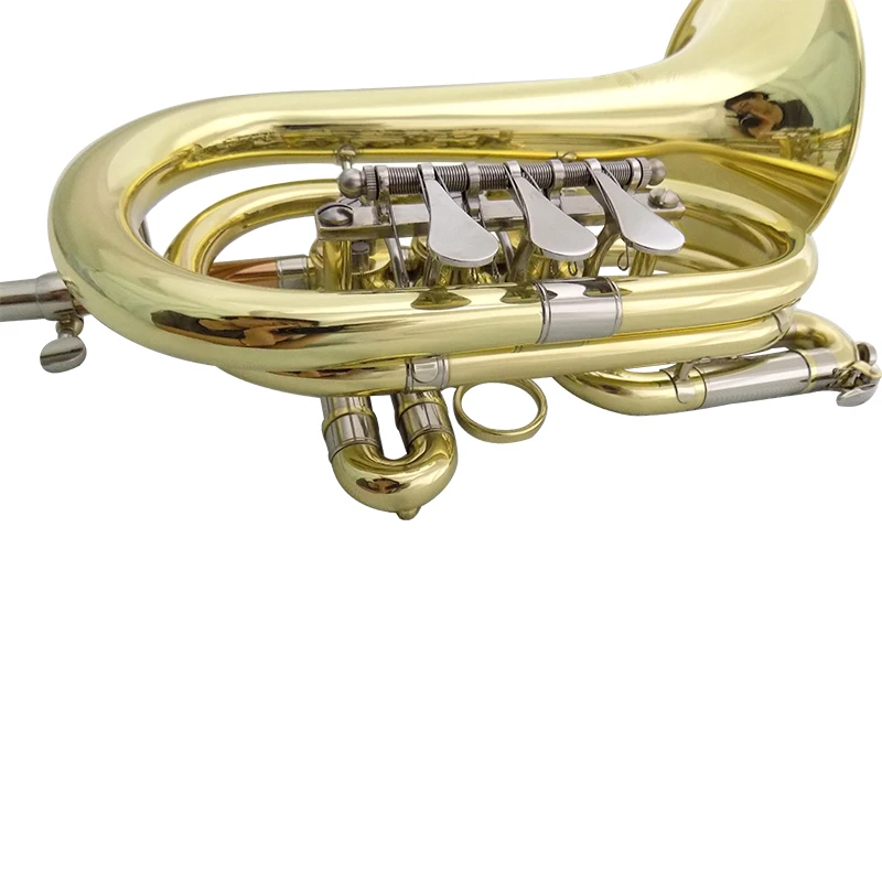 Bb Rotary valve Cornet Brass cornet Brass wind musical instrument Carving your own design on the bell