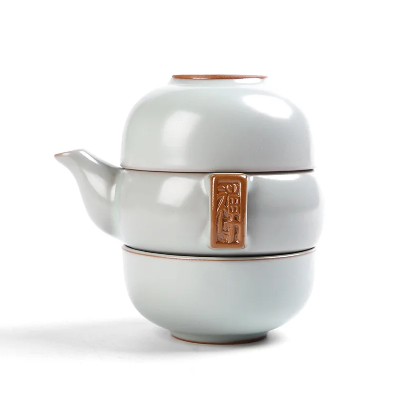 

High quality kiln portable travel Tea set Include 1 Pot 2 Cup,convenient cup gaiwan,Beautiful and easy teapot kettle,kung fu tea
