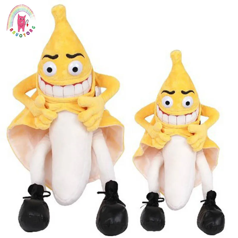 1pcs 36cm 55cm New evil banana man funny novelty stuffed plush toy fruit cute soft stuffed doll wedding valentine day kids gift