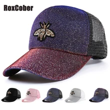 RoxCober, мужская и женская флуоресцентная бейсбольная кепка с блестками и бабочкой, сетчатая дышащая бейсболка, s градиентная пара, хип-хоп кепки, козырьки