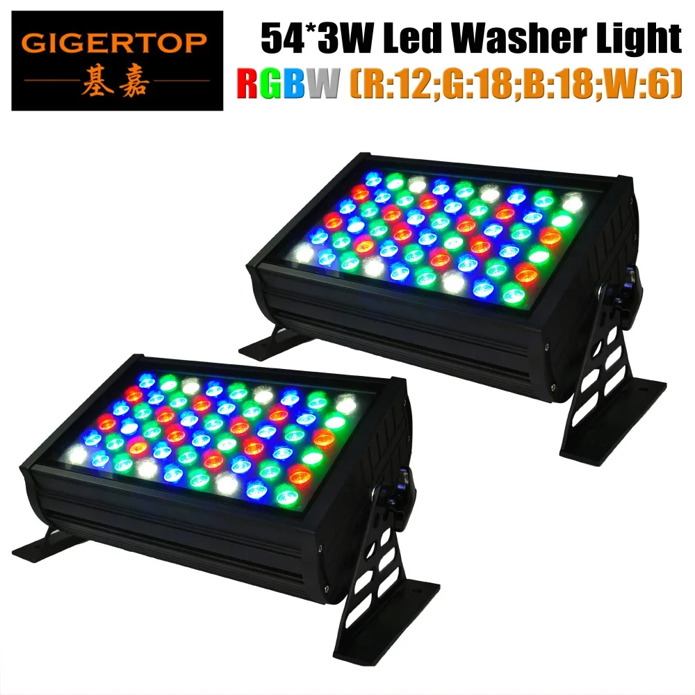 2pcs/lot 54x3W Led Wall Washer Light Free shipping 200W RGBW Single