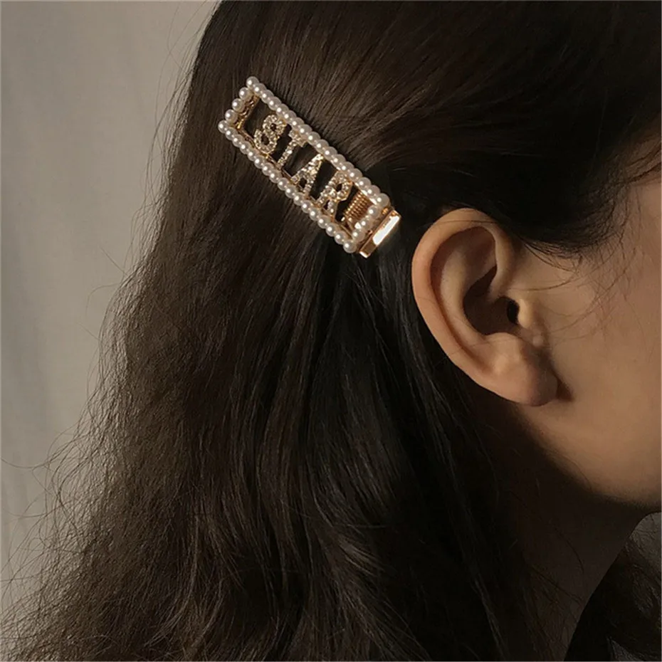 IngeSight. Z корейские заколки для волос с блестящими кристаллами и буквами, заколки для волос, заколки для волос для женщин и девушек, аксессуары для волос - Окраска металла: STAR