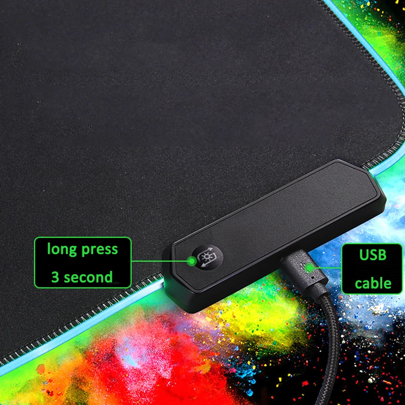 Очень большой коврик для мыши 790*300*4 мм 7 цветов RGB игр нескользящий натуральный
