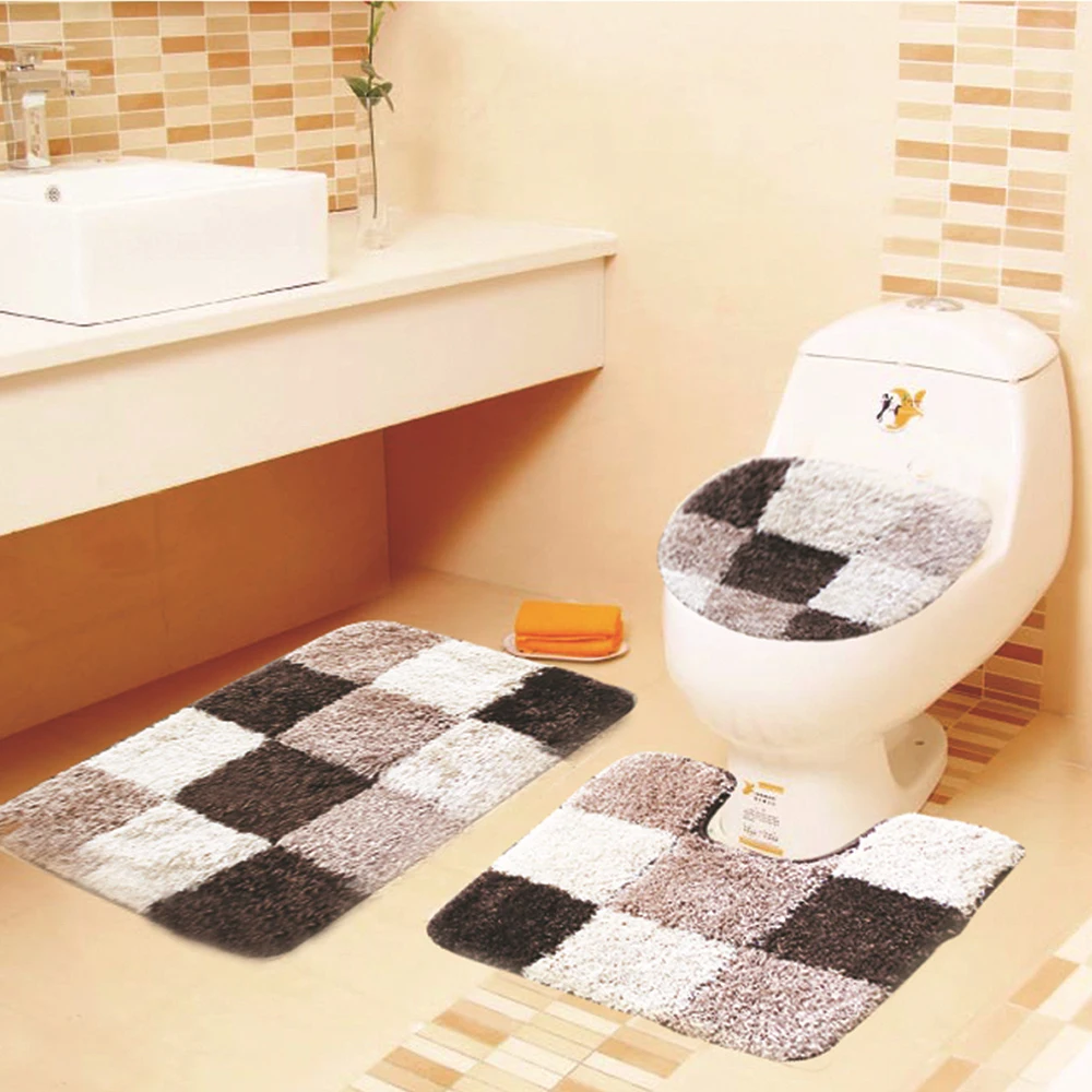 Bathmats Rugs Toilet Covers Bath Toilet Rugs Set Anti Slip