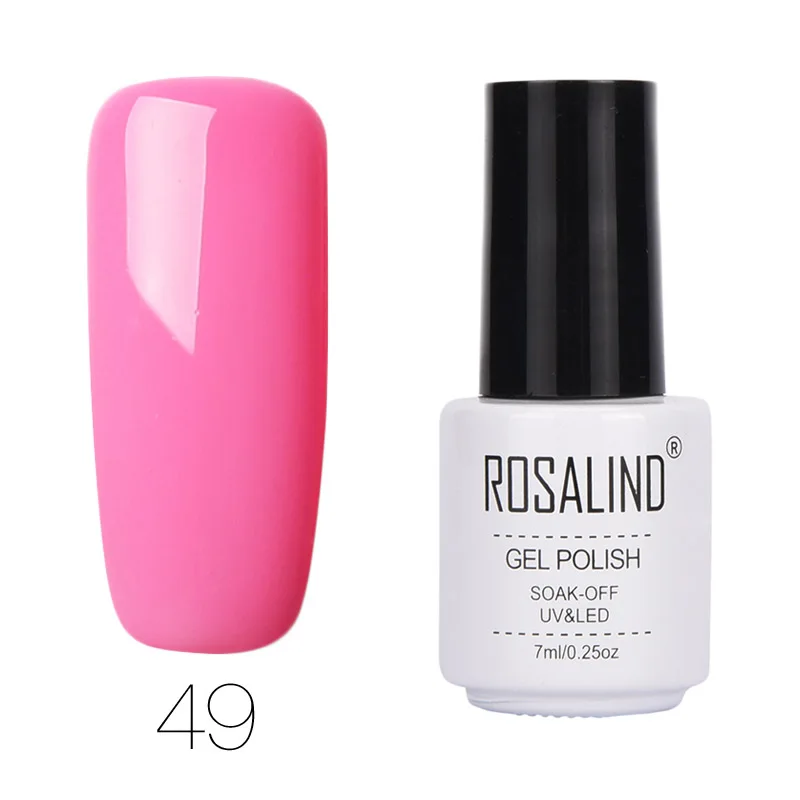 Гель для дизайна ногтей Rosalind 7 мл УФ-лак гель для ногтей полуперманентный лак можно замачивать праймер зеленый лак для ногтей - Цвет: 49