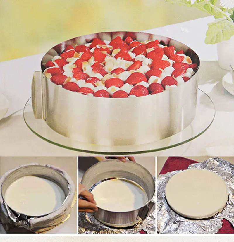 Регулируемая нержавеющая форма для торта выдвижной круг мусс кольцо кухня пастообразная форма для выпечки Посуда Кондитерские инвентарь магазин