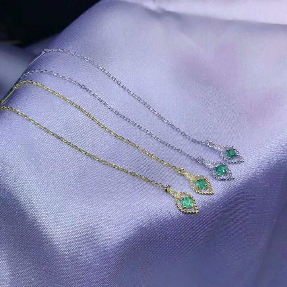 Видео! Верность естественно 3 мм Изумруд Серьги-капли s925 серебро Мода ювелирных украшений для женщин вечерние натуральный зеленый драгоценный камень