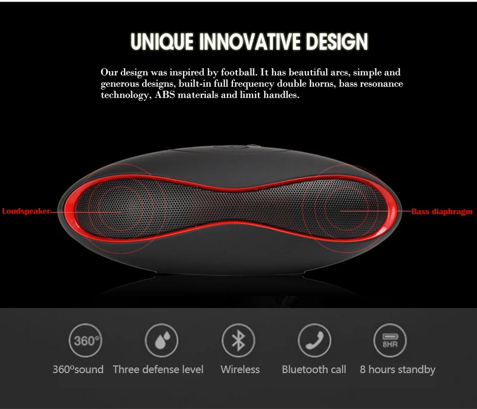 Excelvan X6A мини беспроводной динамик Bluetooth 4,2 портативный динамик fm-радио с микрофоном Поддержка TF карты для телефона планшета ПК